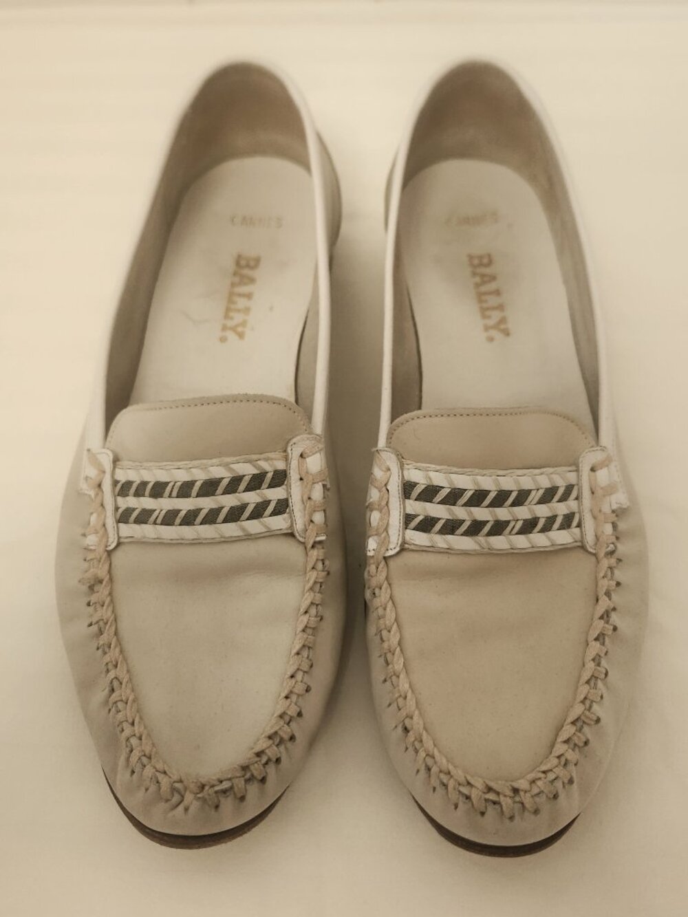 Bally men's loafers 10.5 two tone Cannes model Italy